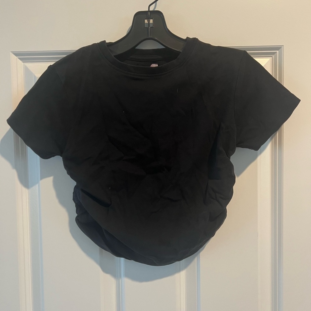 Bliss Black Short Sleeve Cropped Tee